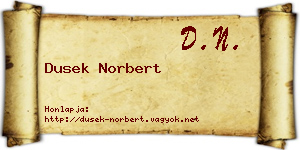 Dusek Norbert névjegykártya