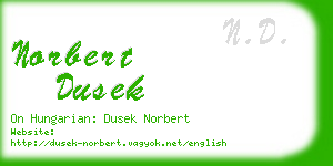 norbert dusek business card